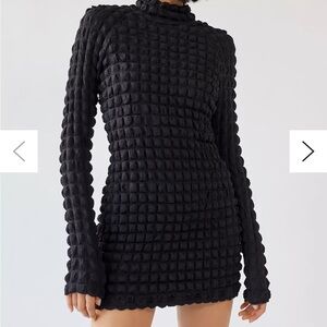 UO Pia Bubble Knit Long Sleeve Mini Dress